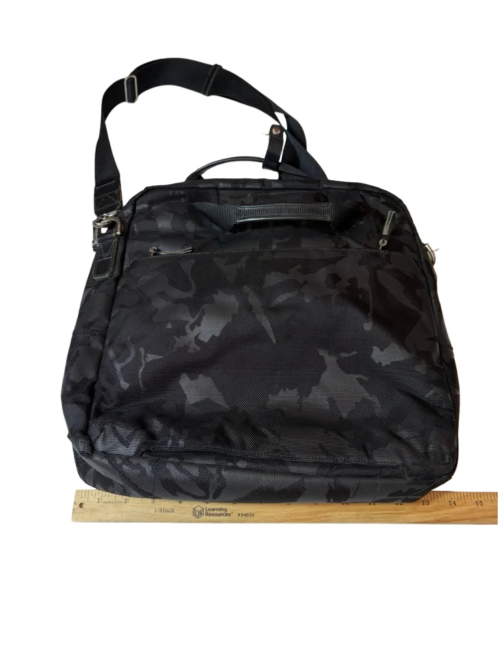 TUMI Dalston Ashwin Tote Black Camo Crossbody Shoulder Travel Work Bag
